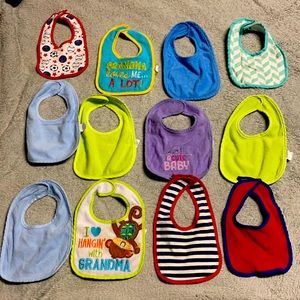 12 Velcro Baby boy bibs